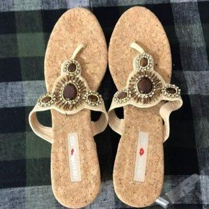 French‎ Kiss Women’s Jeweled Wedge Sandals